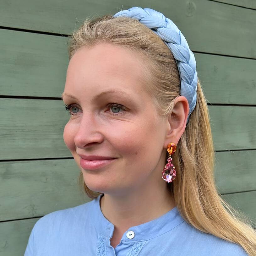 SchwesterSchwester Funkelnde Ohrstecker mit Glas-Kristallen in Orange und Rosa Muttertagsangebot