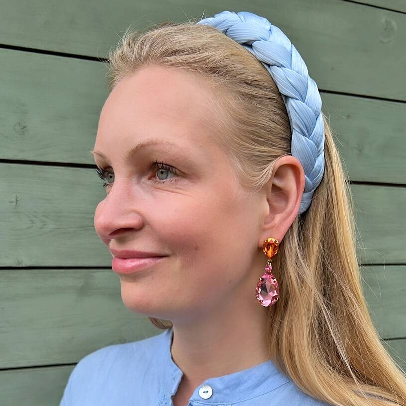 SchwesterSchwester Funkelnde Ohrstecker mit Glas-Kristallen in Orange und Rosa Muttertagsangebot