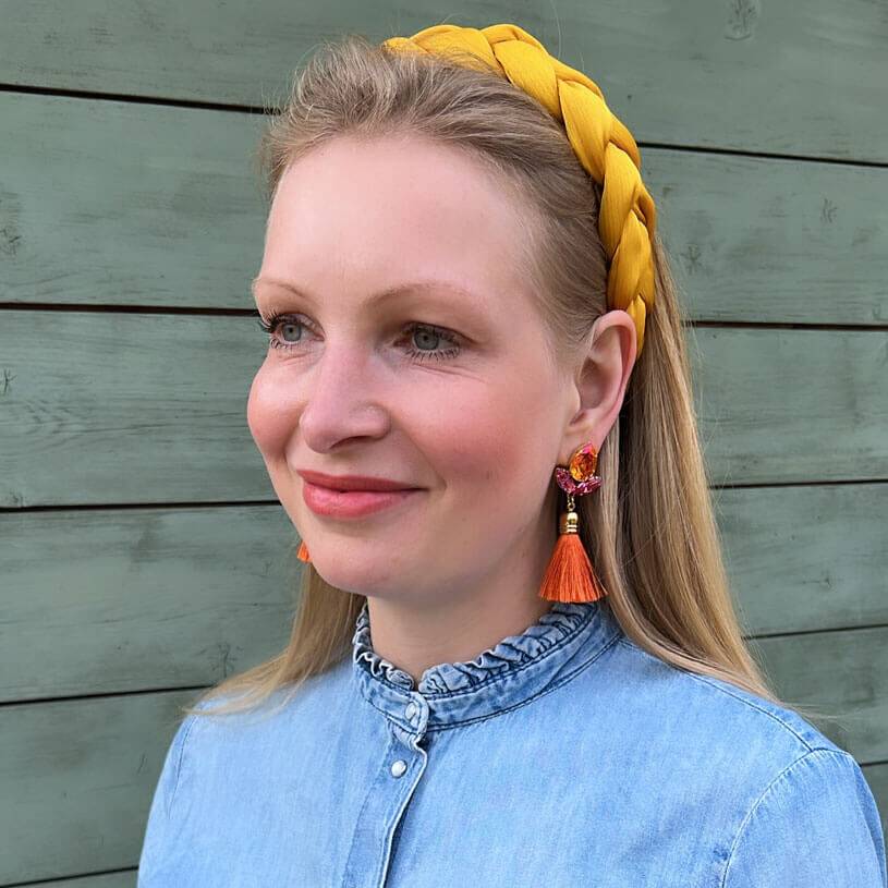 SchwesterSchwester Glitzernde Ohrstecker mit Glas-Kristallen in Pink und Orange mit edler Quaste Bestseller