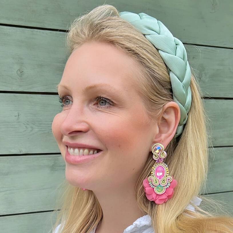 SchwesterSchwester Außergewöhnliche Soutache-Ohrringe in Rosa Bis zu 50% Rabatt