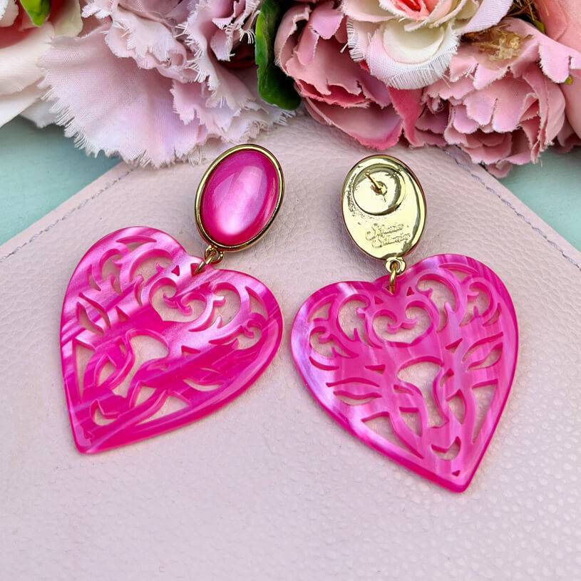 SchwesterSchwester Pinke Hirsch-Ohrringe mit Herz-Ornament von AmuseToi Bis zu 60% Rabatt