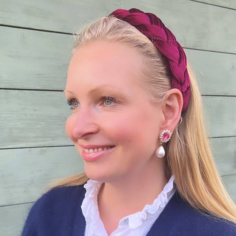 SchwesterSchwester Edel funkelnde Ohrstecker in Pink mit leichtem Baumwolltropfen Sonderangebot der Fabrik