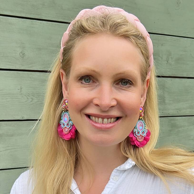 SchwesterSchwester Außergewöhnliche Soutache-Ohrringe in leuchtendem Pink Discount Store für neue Produkte
