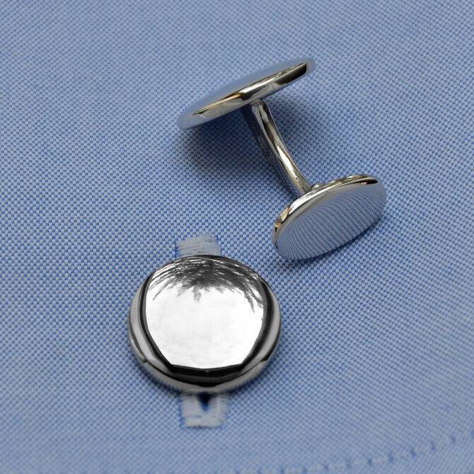 SchwesterSchwester Manschettenknöpfe Silber rund Auslauf