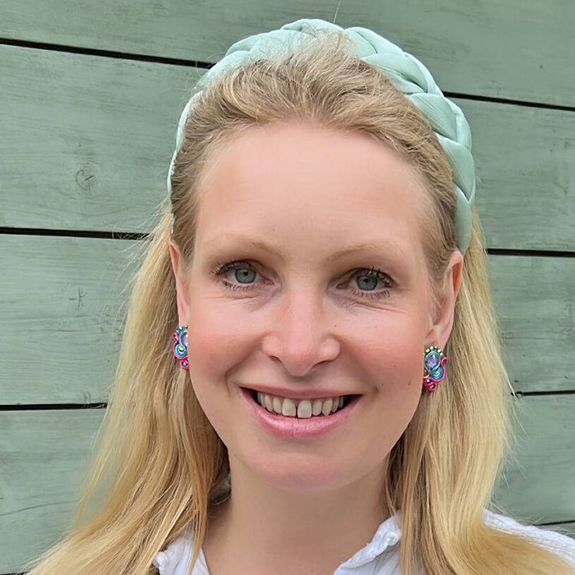 SchwesterSchwester Schöne Soutache-Ohrringe in Pink und Blau Günstig kaufen