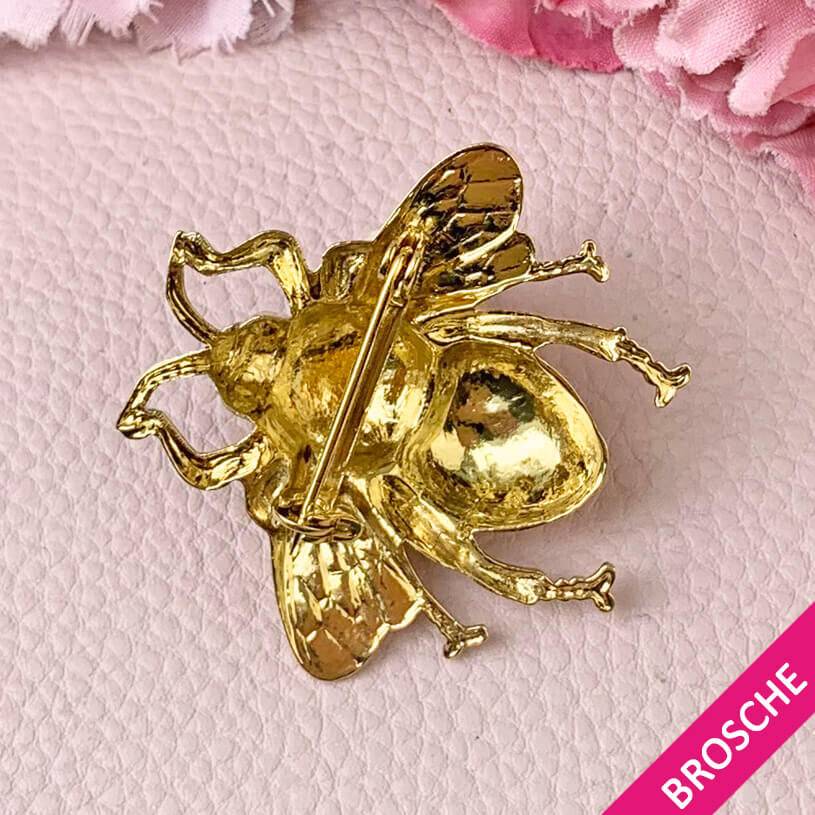 SchwesterSchwester Vergoldete Hummel-Brosche von AmuseToi Fabrikladen