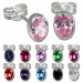 Silberdream SilberDream Ohrringe Zirkonia oval fuchsia 925er Ohrstecker SDO552D zollfrei