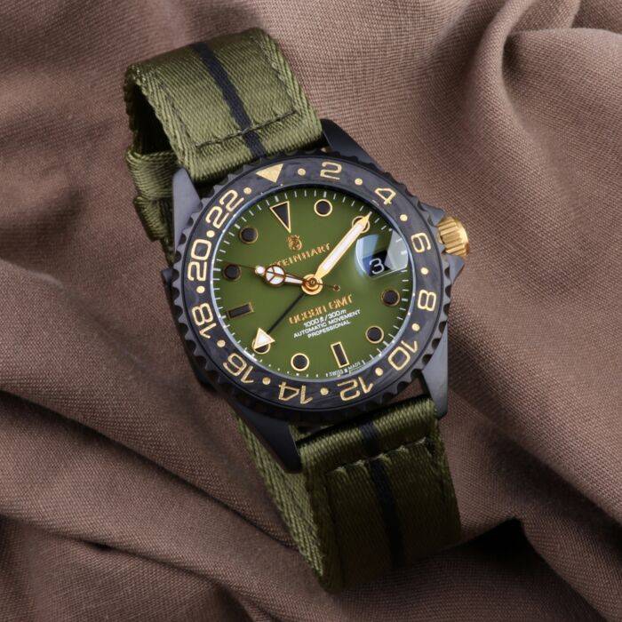 Steinhart Ocean 39 GMT black MILITARY khaki Taucheruhr Letzter Tag
