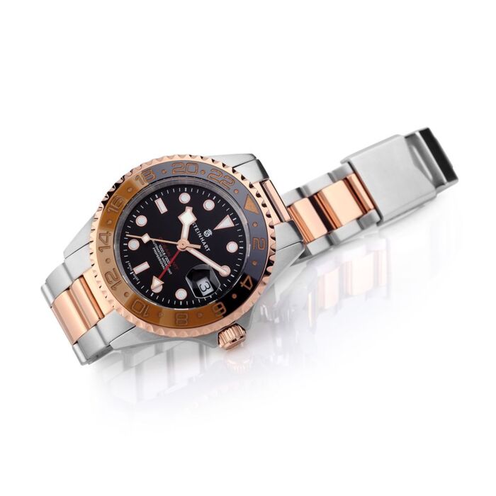 Steinhart Ocean One GMT two-tone BLACK/KHAKI Taucheruhr 50% Rabatt mit kostenlosem Versand