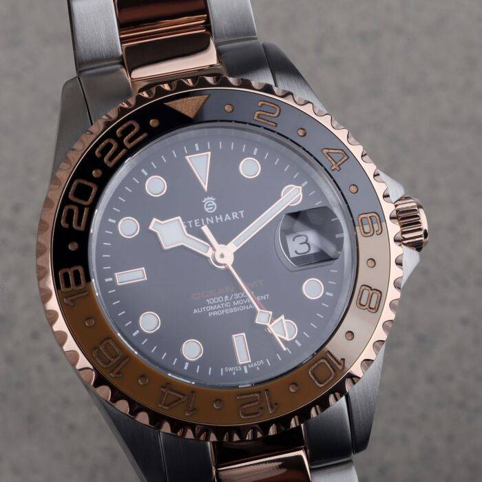 Steinhart Ocean One GMT two-tone BLACK/KHAKI Taucheruhr 50% Rabatt mit kostenlosem Versand