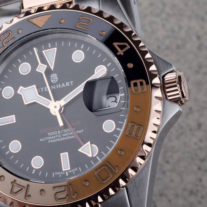 Steinhart Ocean One GMT two-tone BLACK/KHAKI Taucheruhr 50% Rabatt mit kostenlosem Versand