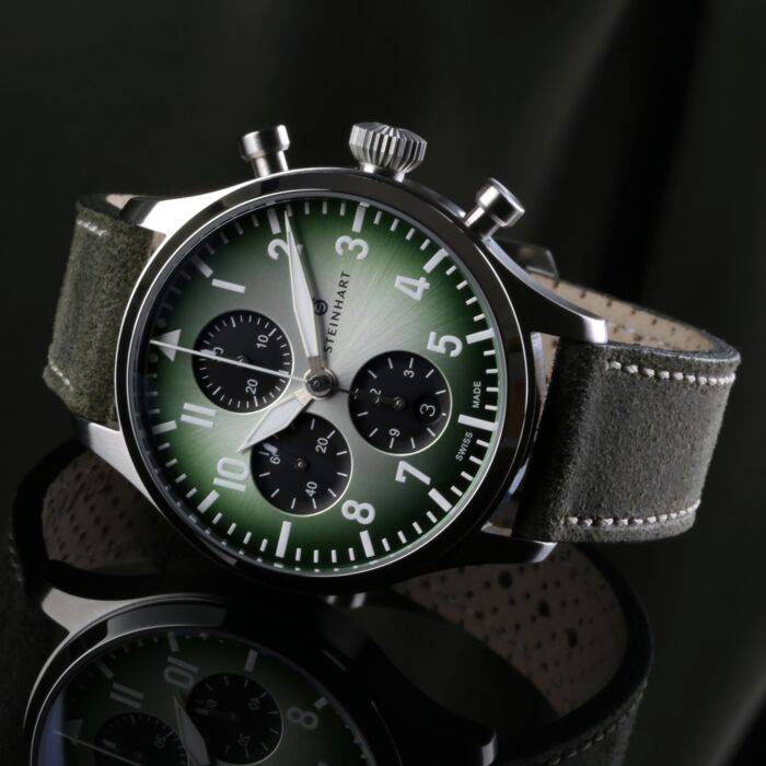 Steinhart Pilot Chronograph 42 green SUMMER EDITION Osterangebot