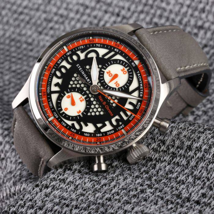 Steinhart NAV.B-CHRONO 42 SKELETON orange Jubiläumsangebot