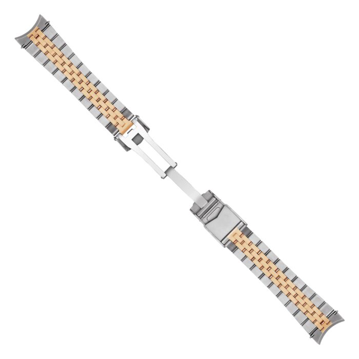 Steinhart Stahlband bicolor satiniert 22x18 mm fünfreihig inkl. Bandanstöße 50% Rabatt mit kostenlosem Versand