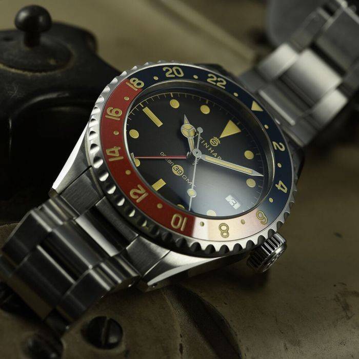 Steinhart Ocean 39 vintage GMT premium BLUE-RED Ceramic Muttertagsangebot
