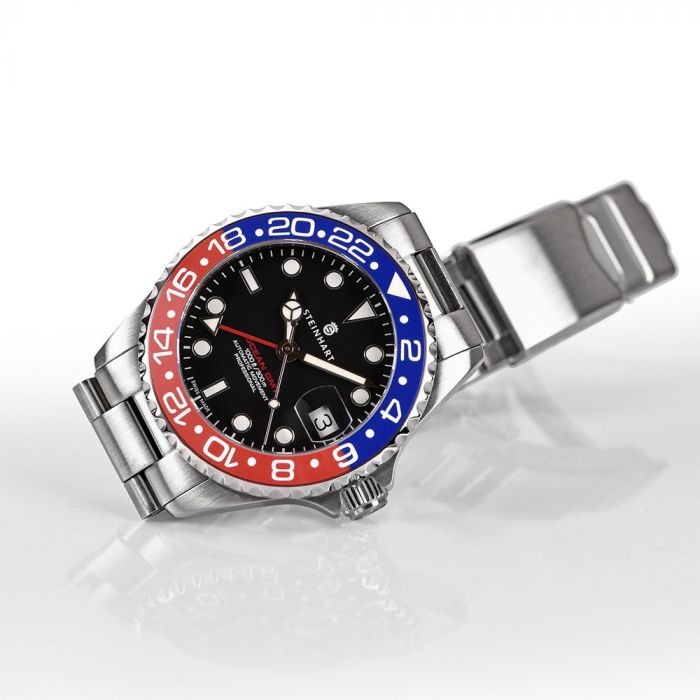 Steinhart Ocean 39 GMT BLUE-RED Ceramic Taucheruhr Heißer Verkauf