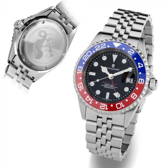 Steinhart Ocean One GMT BLUE-RED. 2 Ceramic Taucheruhr Große Rabatte