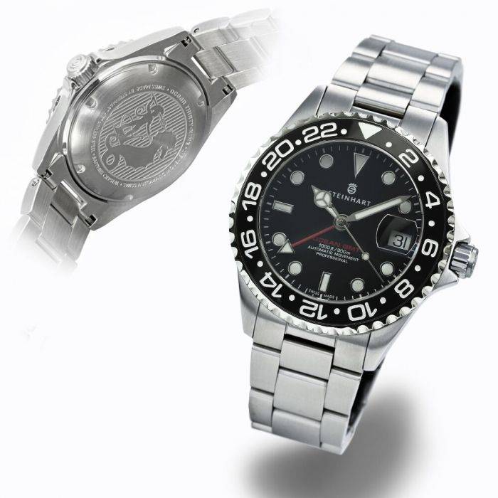 Steinhart Ocean 39 GMT BLACK Ceramic Taucheruhr Kauf eins, bekomm eins gratis