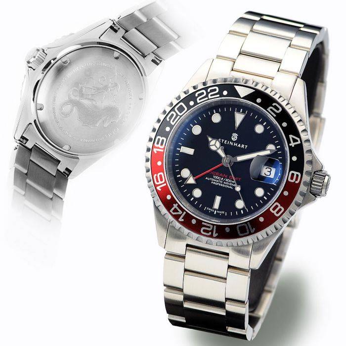 Steinhart Ocean One GMT BLACK-RED Taucheruhr Sonderangebote