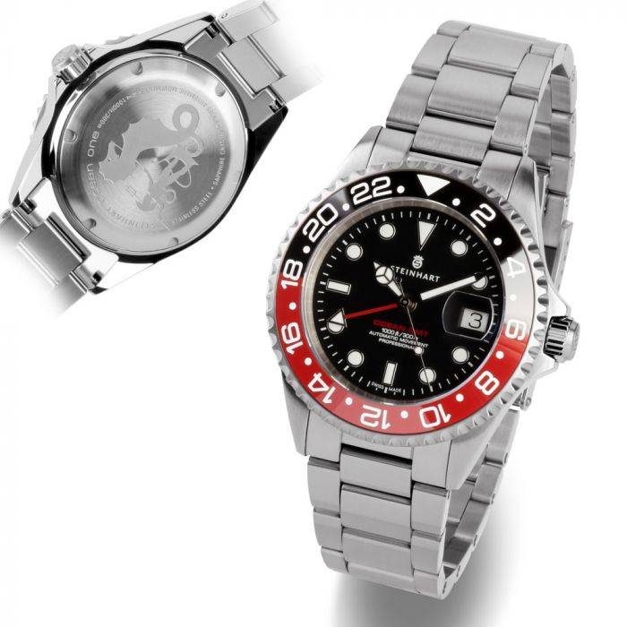Steinhart Ocean One GMT BLACK-RED Ceramic Taucheruhr VIP-Rabatte