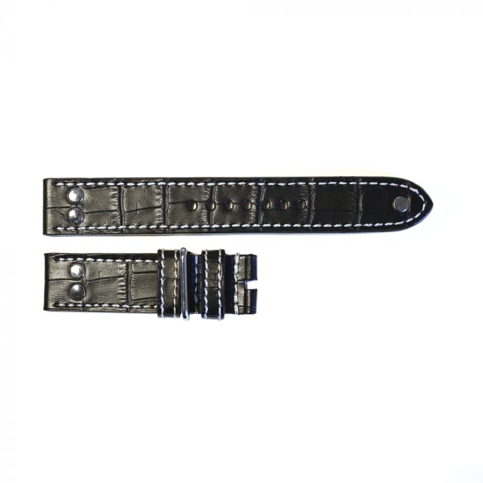 Steinhart Fliegerband schwarz mit Krokoprägung Größe M Fabrikpreis
