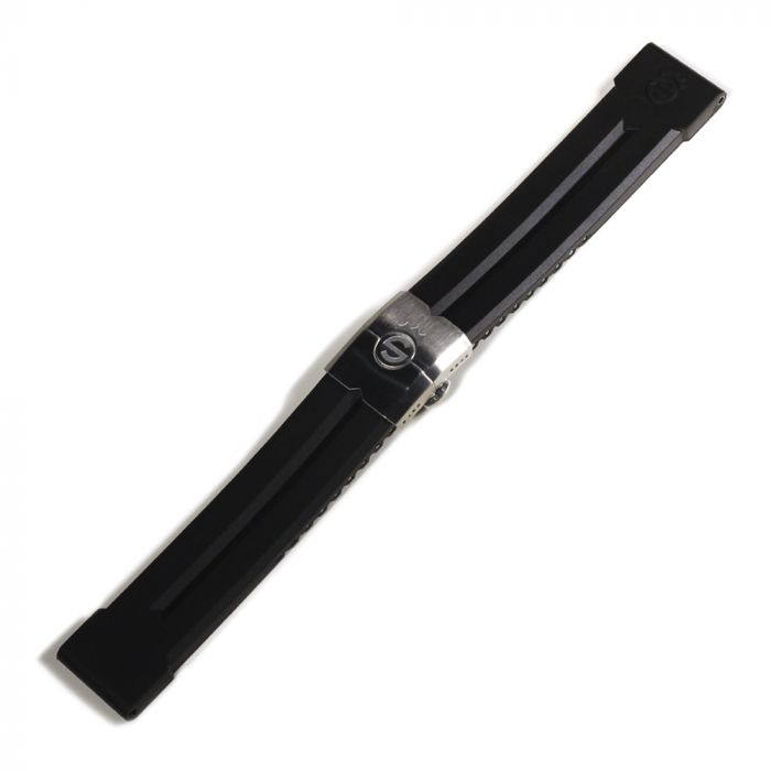 Steinhart Kautschukband 24 mm Schwarz mit Faltschließe in Stahl Bestseller